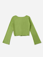 Ribbed Knit Button Front Top