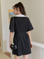 Contrast Doll Collar Button Front Dress