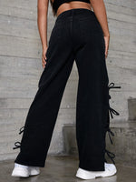 Knot Side Straight Leg Jeans