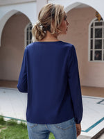 Solid V Neck Blouse
