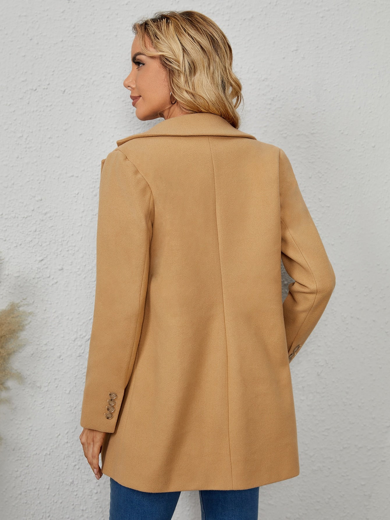 Lapel Neck Flap Detail Overcoat