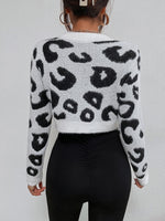 Allover Pattern Ribbed Knit Sweater