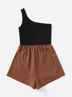 One Shoulder Combo Romper