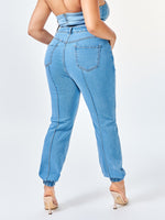 Plus Slant Pocket Jogger Jeans