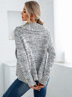 Shawl Neck Marled Knit Open Front Cardigan