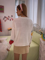 Fruit Pattern Drop Shoulder Sweater