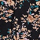 Floral Shirred Long Sleeve Stand Collar Flared High Waist Knee Length Dress