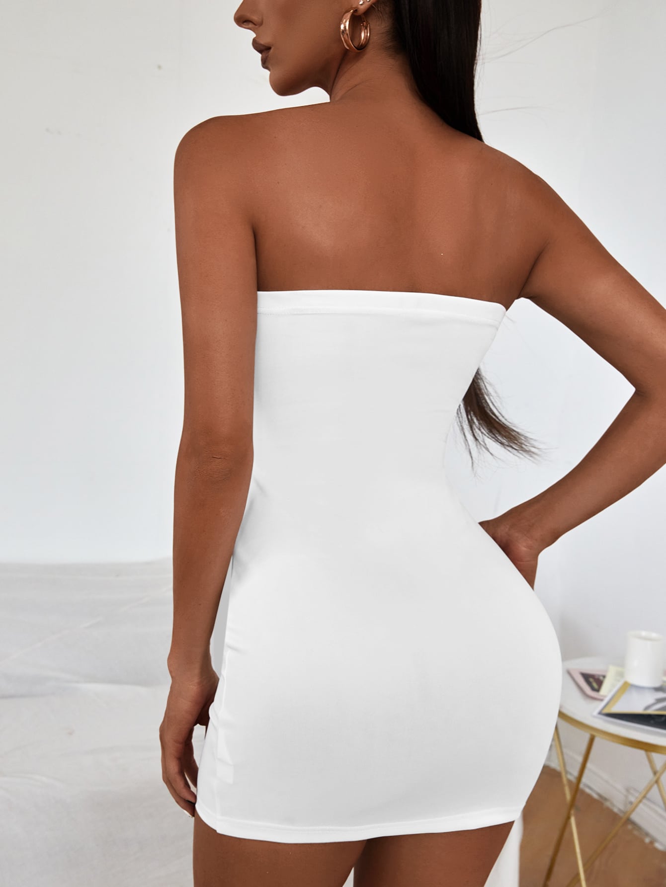 Cut Out Front Tube Bodycon Dress