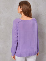 Solid Raglan Sleeve Sweater