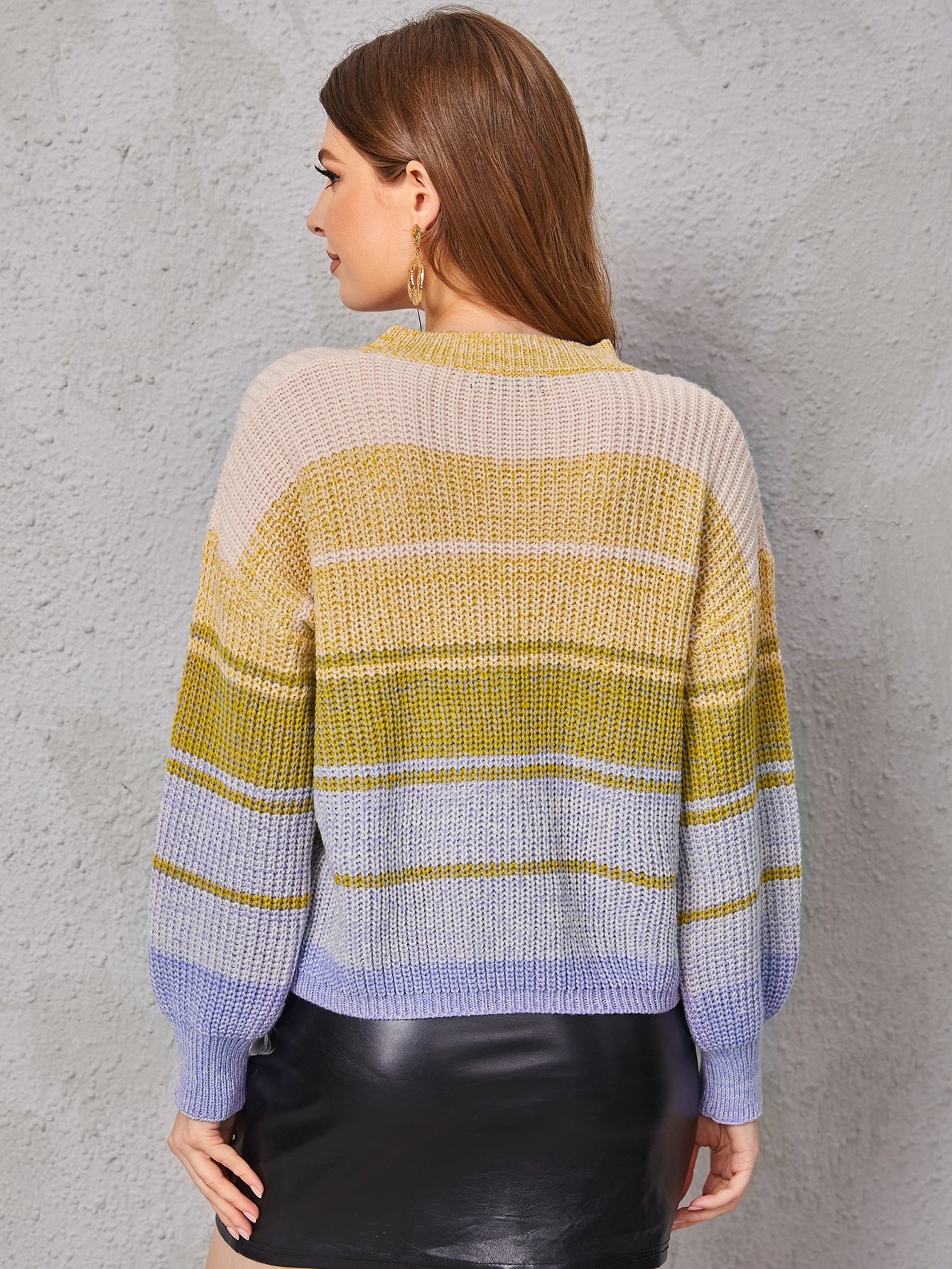 Colorblock Drop Shoulder Sweater