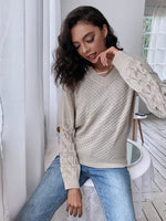 Solid V Neck Drop Shoulder Sweater