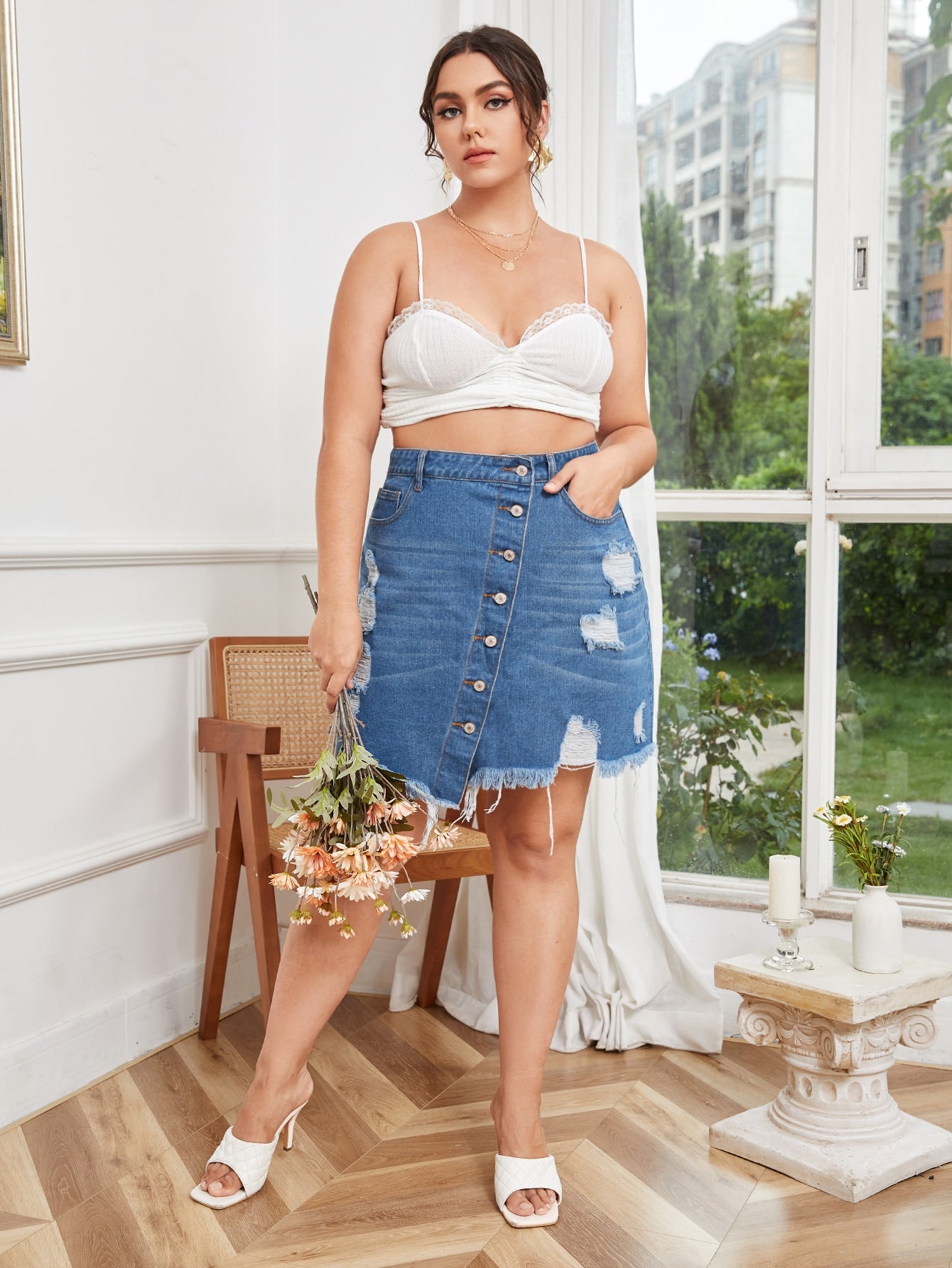 Plus Size Denim Skirts Producer