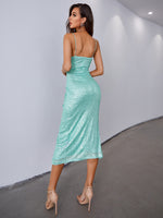 Double Crazy Zip Back Wrap Sequin Dress