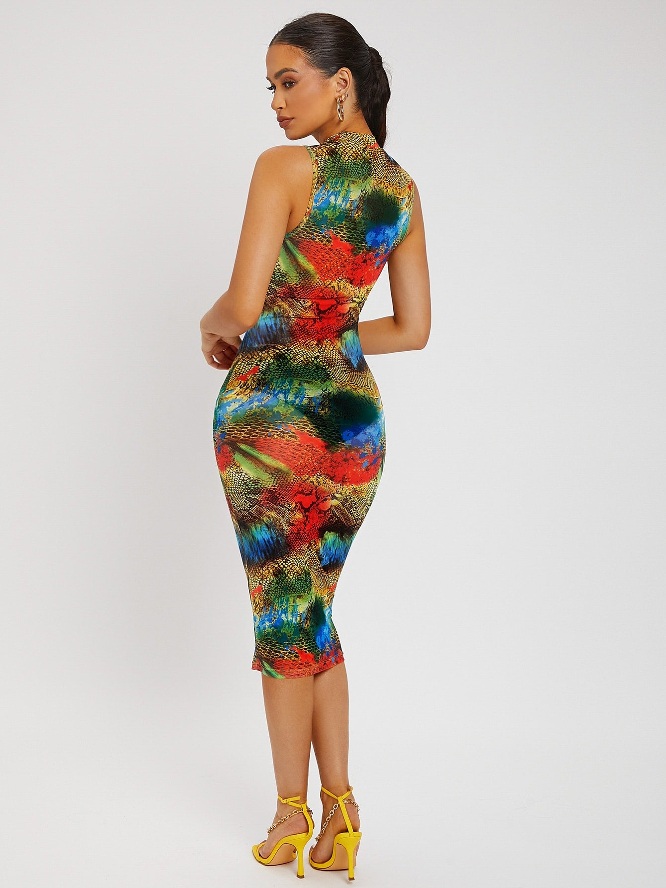 Snake Skin Print Bodycon Dress