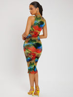 Snake Skin Print Bodycon Dress