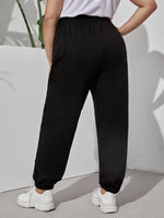Plus Solid Knot Front Sweatpants