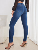 Ripped High Stretch Skinny Jeans