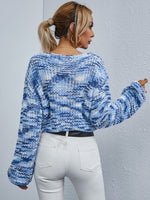 Scoop Neck Bell Sleeve Space Dye Sweater