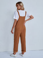 Pocket Patched Corduroy Overall Jumpsuit Without Tee