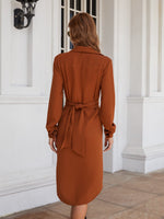 Solid Tie Back Shirt Dress