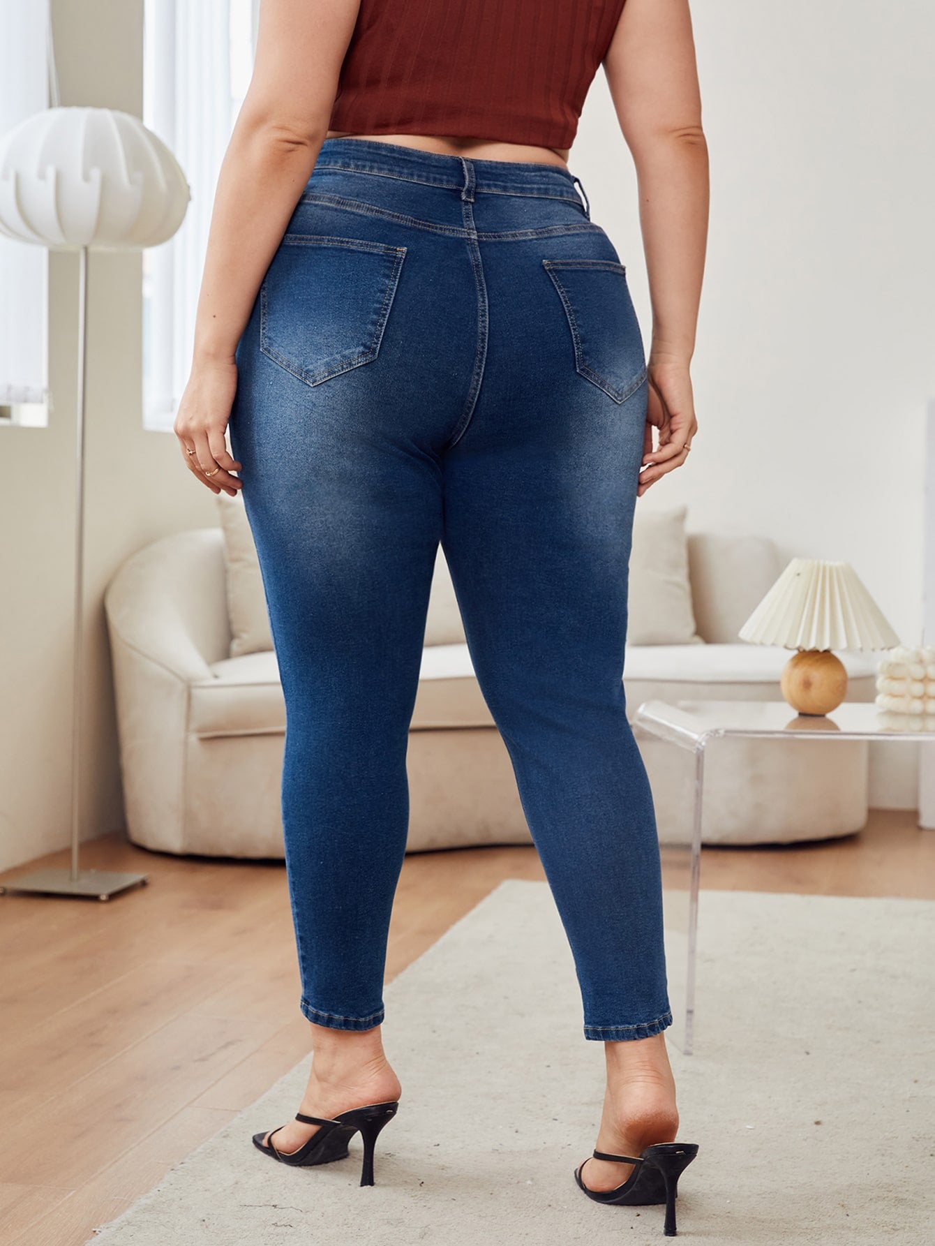 Plus Cat Whisker Skinny Crop Jeans