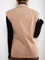 Wrap Knot Side Sleeveless Blazer Without Sweater