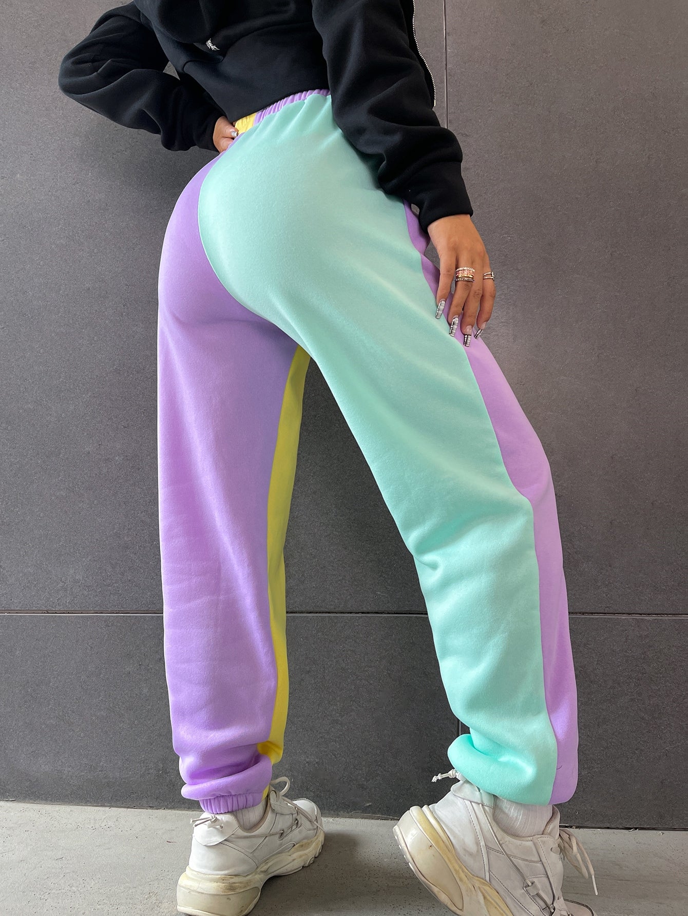 Colorblock Slant Pocket Sweatpants
