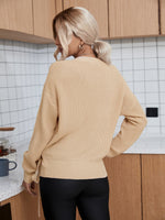Solid Tie Side Drop Shoulder Cardigan