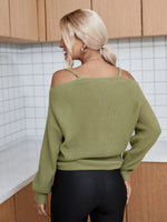Twist Cold Shoulder Asymmetrical Hem Sweater