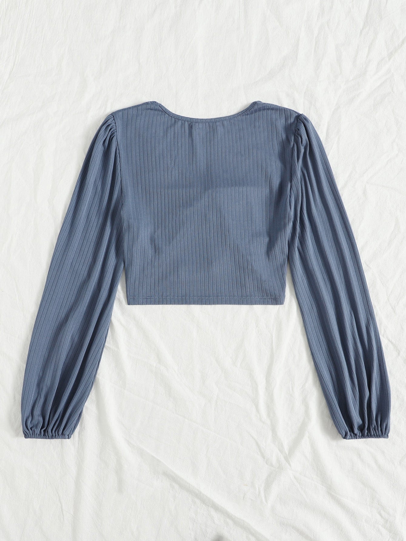 Ribbed Knot Front Crop Tee