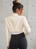 Lapel Neck Double Breasted Crop Blazer