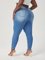 Plus Ripped High Waist Skinny Jeans