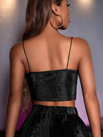 Crop PU Leather Cami Top