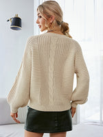 Solid Bishop Sleeve Sweater