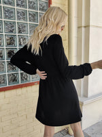 Drop Shoulder Pocket Patched Dress