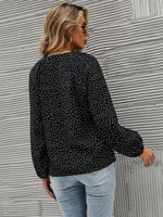 Polka Dot Bishop Sleeve Blouse