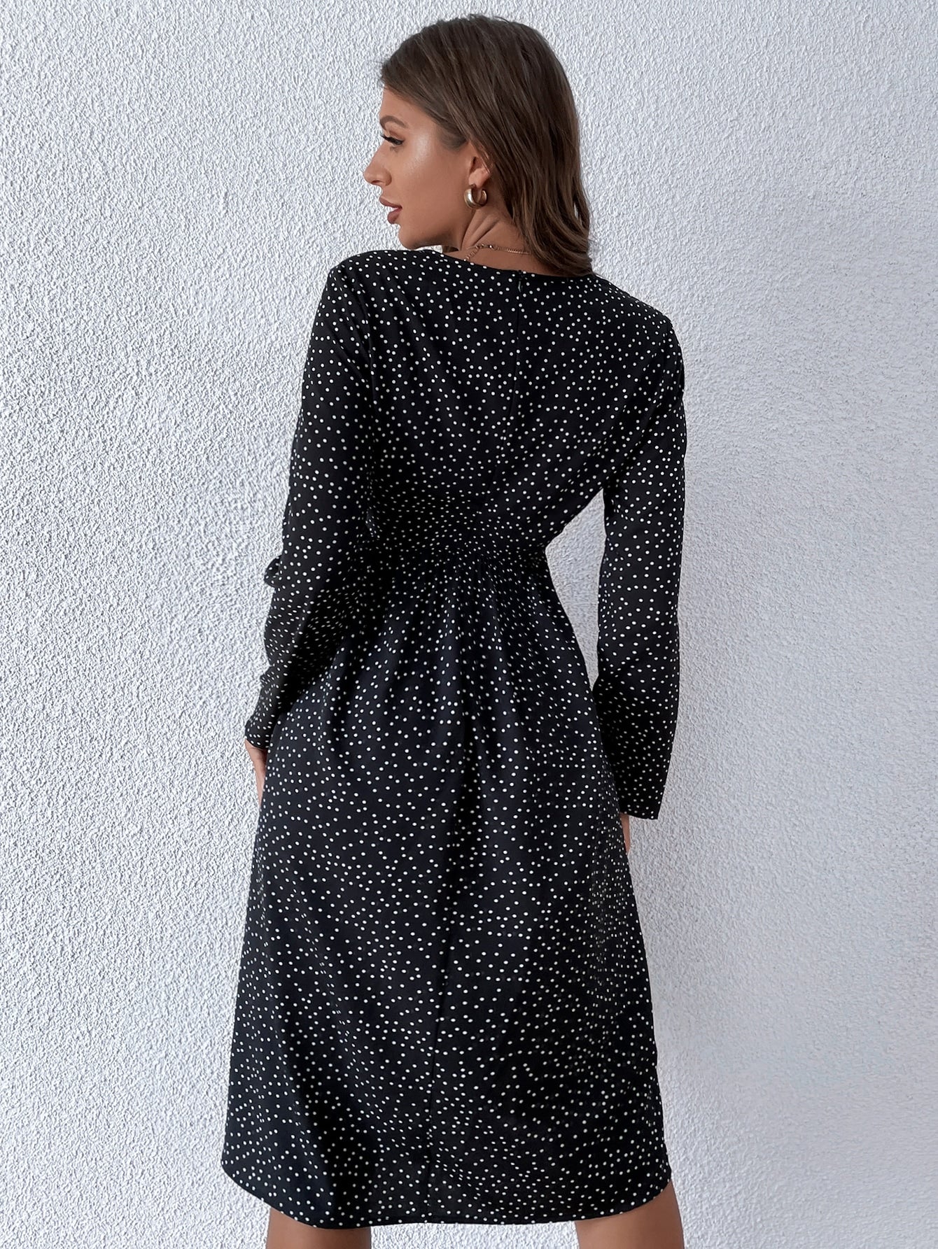 Polka Dot Print A-line Dress