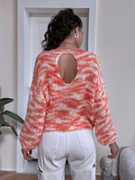 Cut Out Back Drop Shoulder Sweater