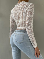 Hook And Eye Eyelash Lace Crop Top