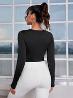 Criss Cross Shelf Bra Thumbhole Sports Tee