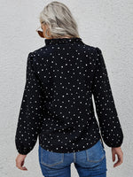 Confetti Heart Tie Neck Blouse