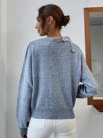 Tie Neck Batwing Sleeve Sweater