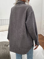 Flap Pocket Drop Shoulder Coat