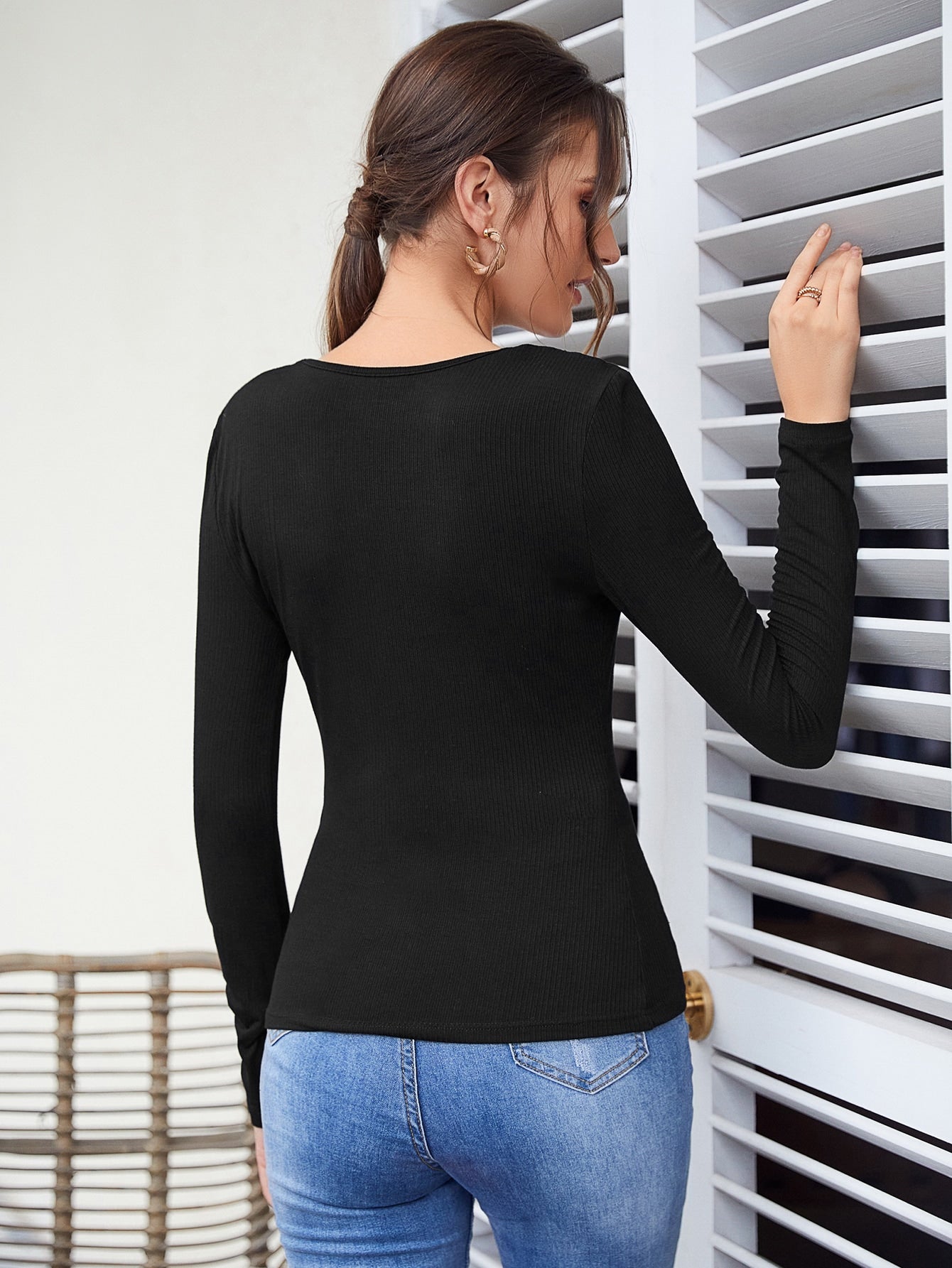 Lace Trim Slim Fit Tee