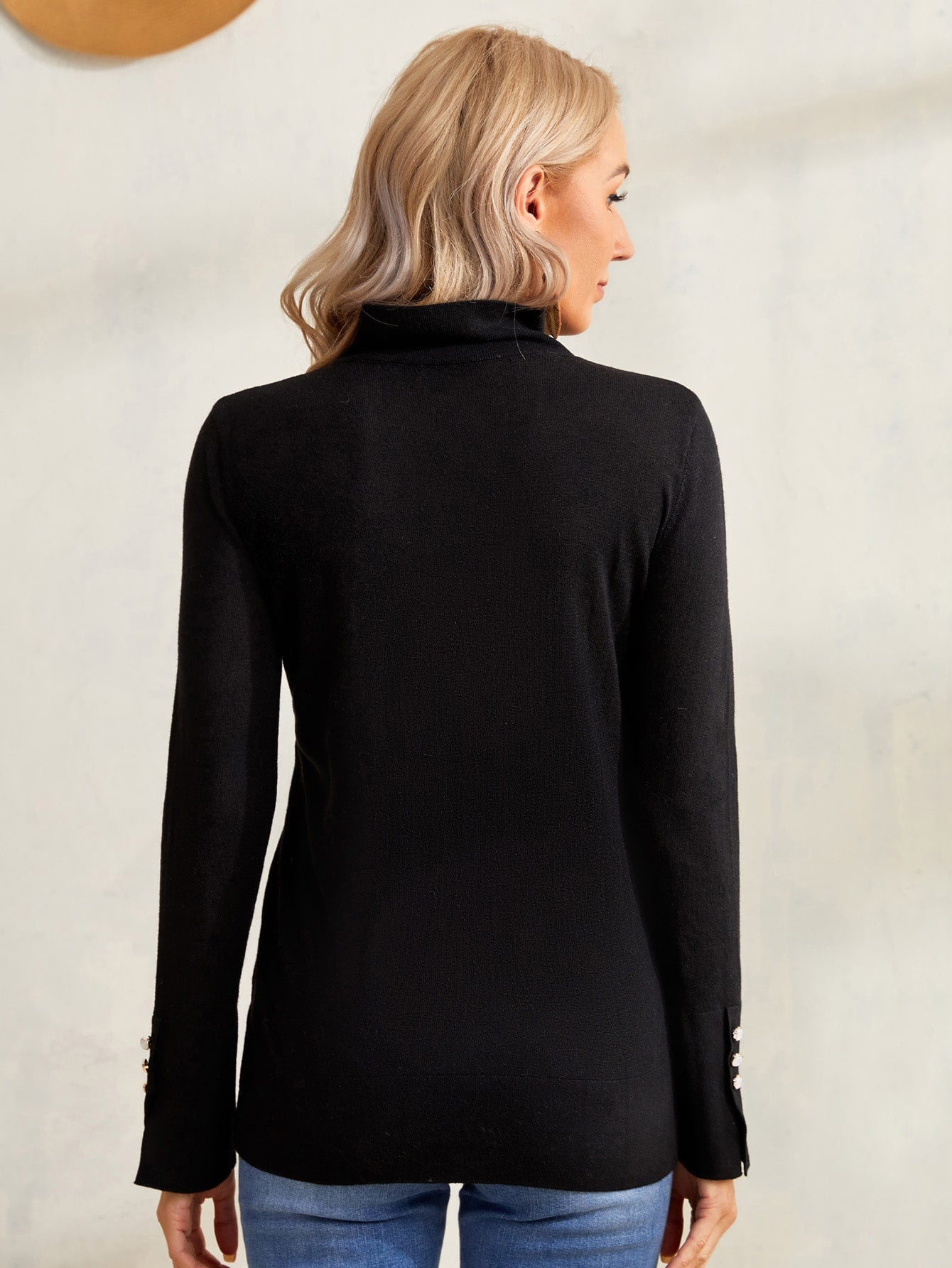 High Neck Buttoned Sweater