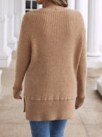 Ribbed Knit Split Hem Sweater