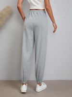 Slant Pockets Elastic Waist Sweatpants