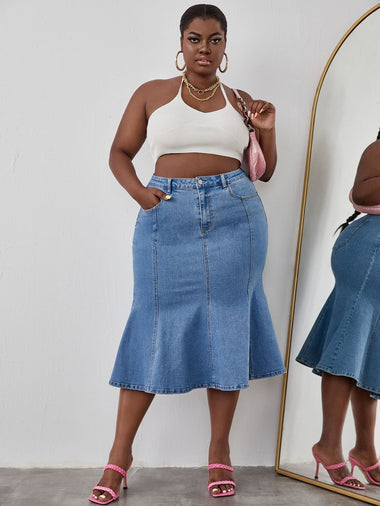 Plus Size Denim Skirts Producer