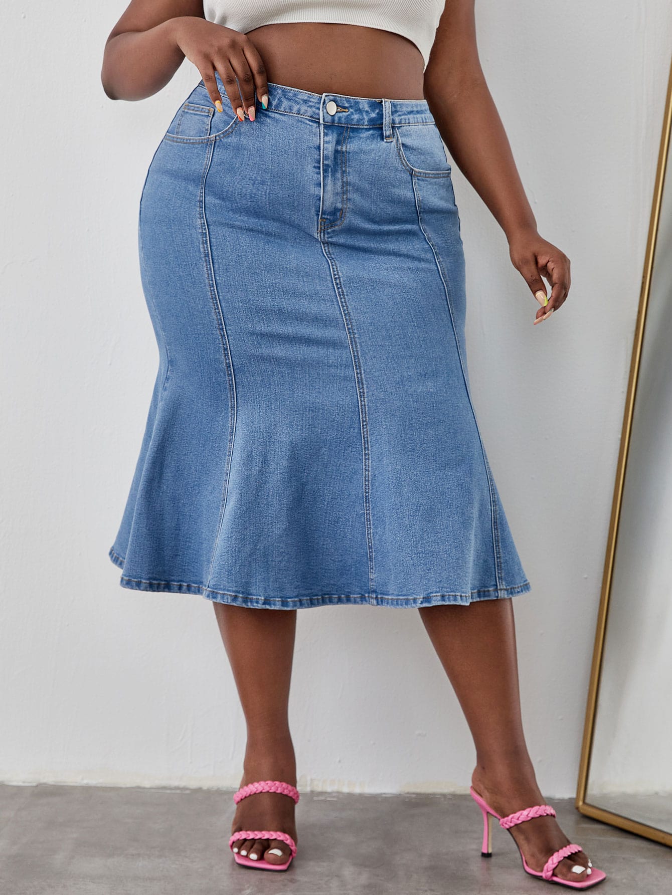 Plus Size Denim Skirts Manufacturers
