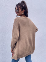 Pocket Side Drop Shoulder Cardigan